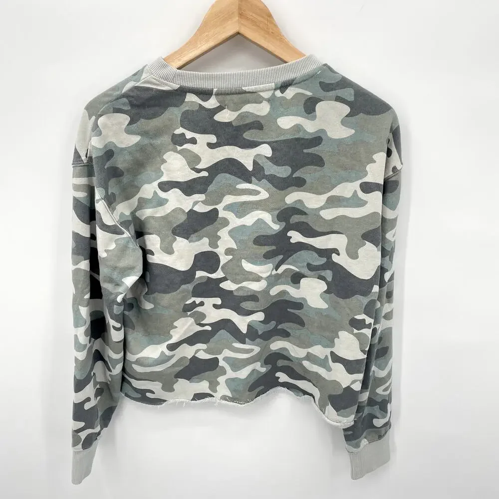 SPIRITUAL GANGSTER Evereve NWT Mazzy Pullover Camo Crewneck Sweatshirt // S